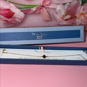 14kt Gold Plated Sterling Silver Black Clover Bracelet